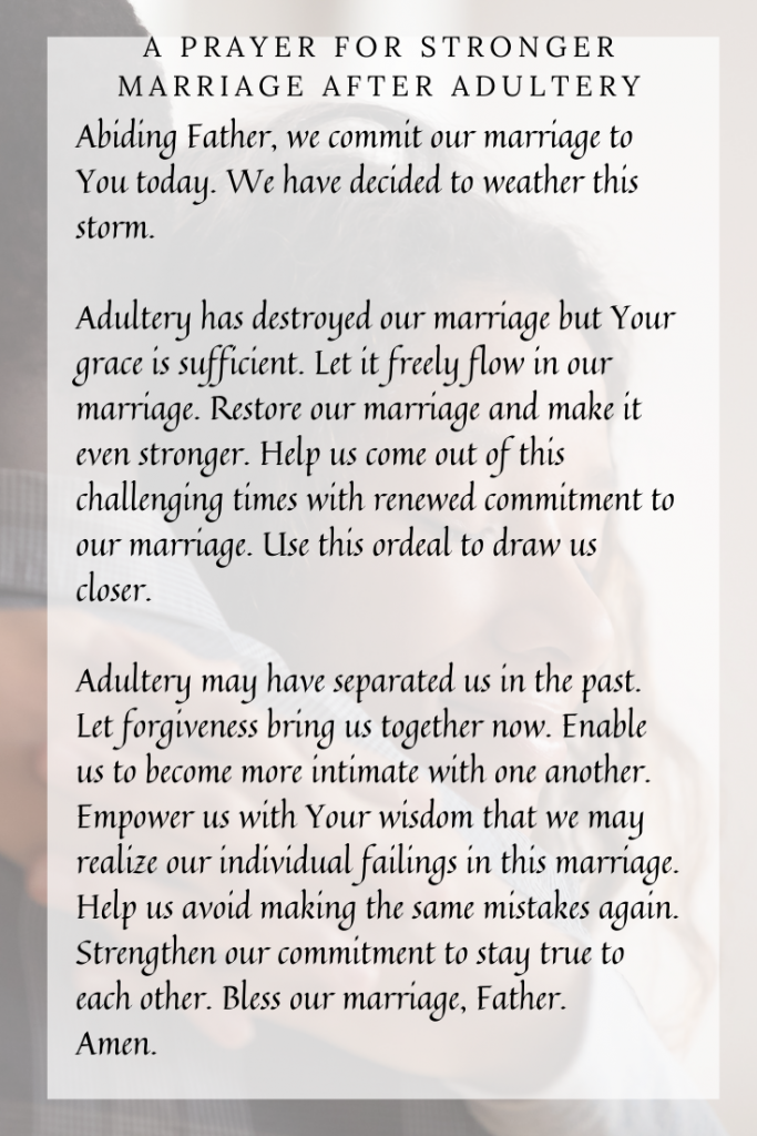 Prayers for marriage restoration after adultery