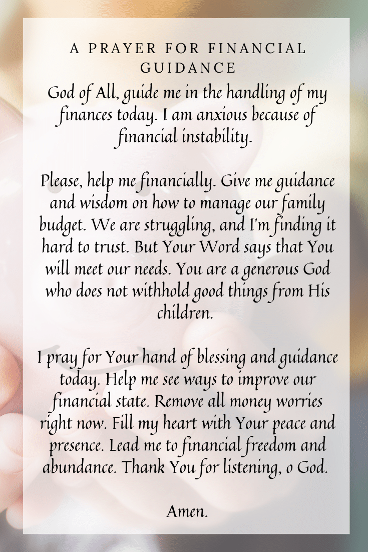 prayer for finances catholic