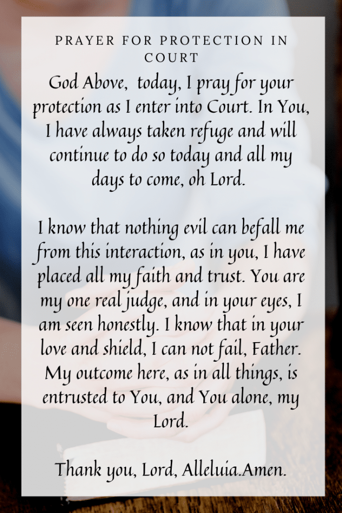 Prayer for protection in court