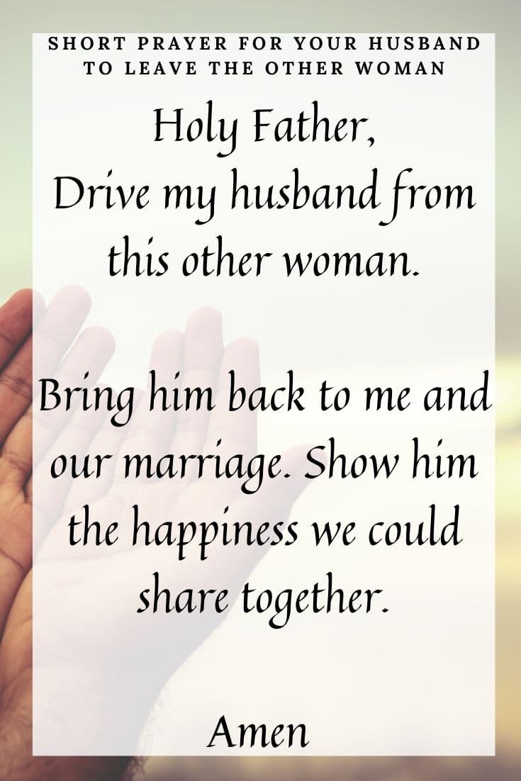 Short Prayer for Your Husband to Leave the Other Woman