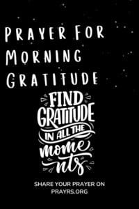 Prayer For Morning Gratitude