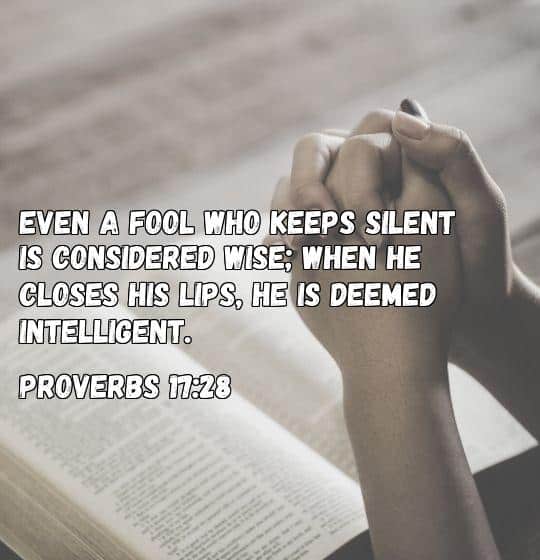 bible verse about being quiet